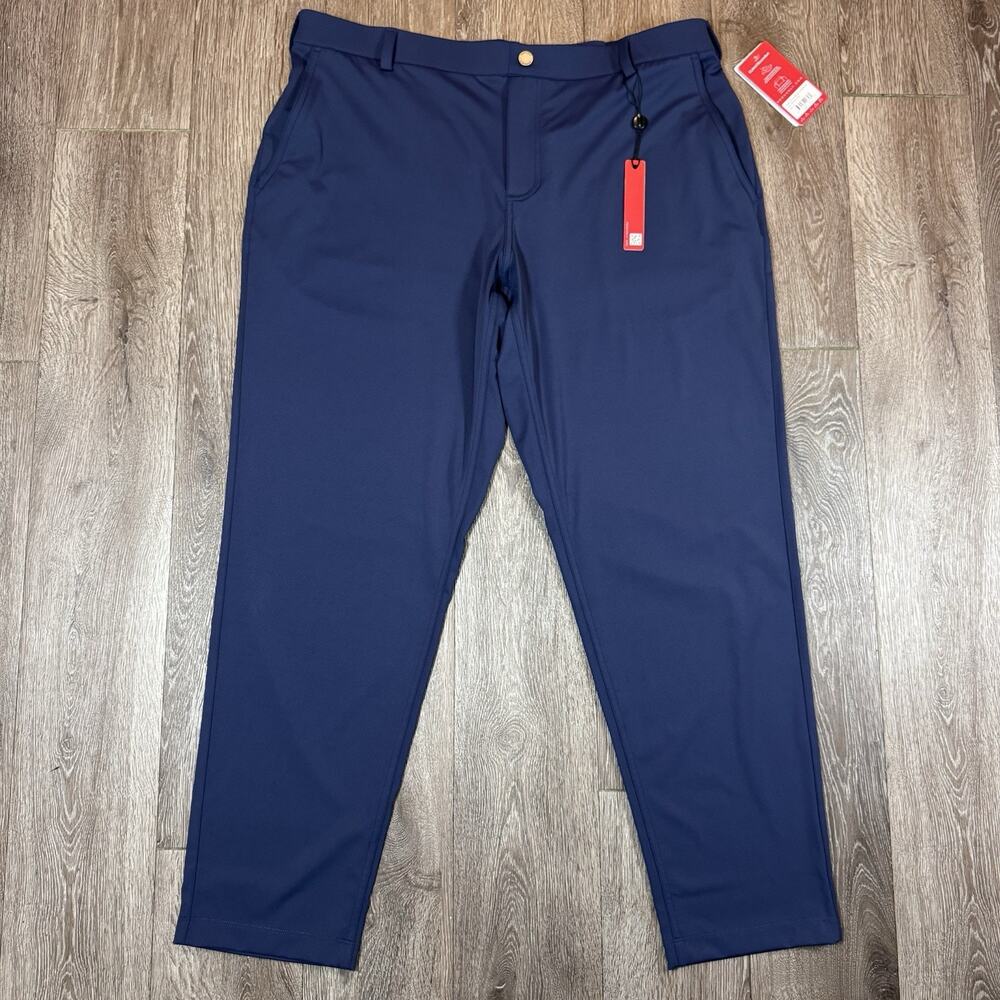 Redvanly Mens Bradley Trouser Pants Size XXL 40x30” Blue Nylon Spandex Golf New